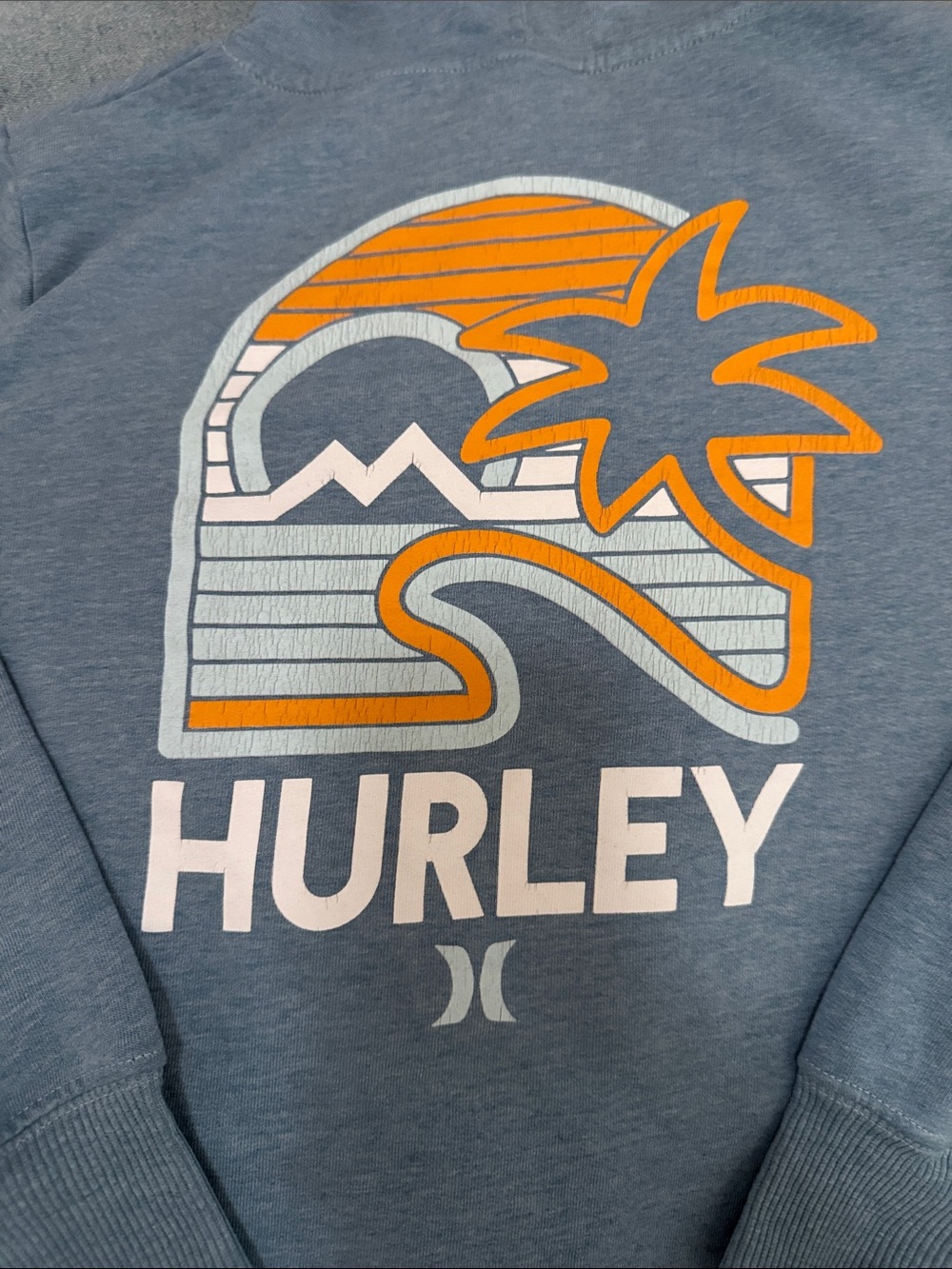 Hurley Blue Pullover with Orange Palm Graphic